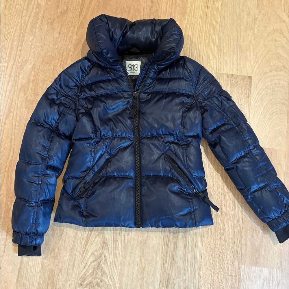 S13 girls puffer jacket navy blue 8
